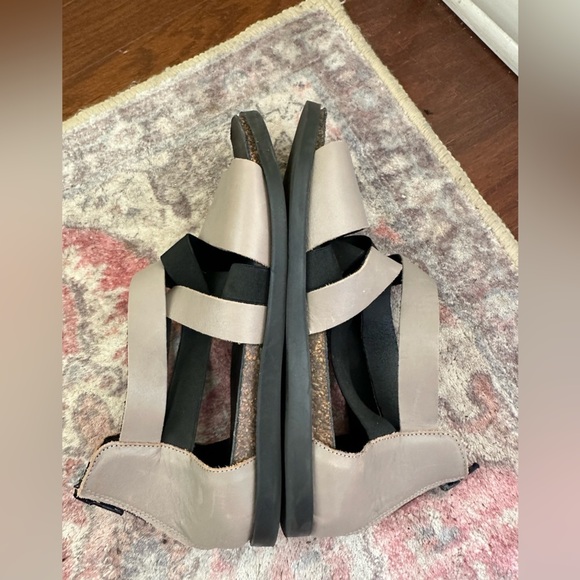 Lilimill gray leather crossover sandals made in Italy size 38 7.5 - Picture 7 of 10